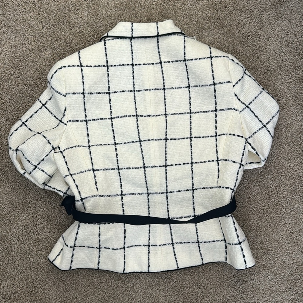 Evan Picone Cream and Black Check Blazer - Picture 4 of 4